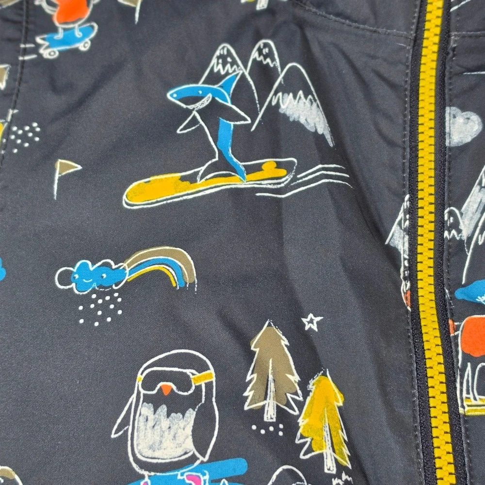 Quiksilver Snow Jacket Kids Size 6-7 Black Good DryFlight 10K Grow System Print
